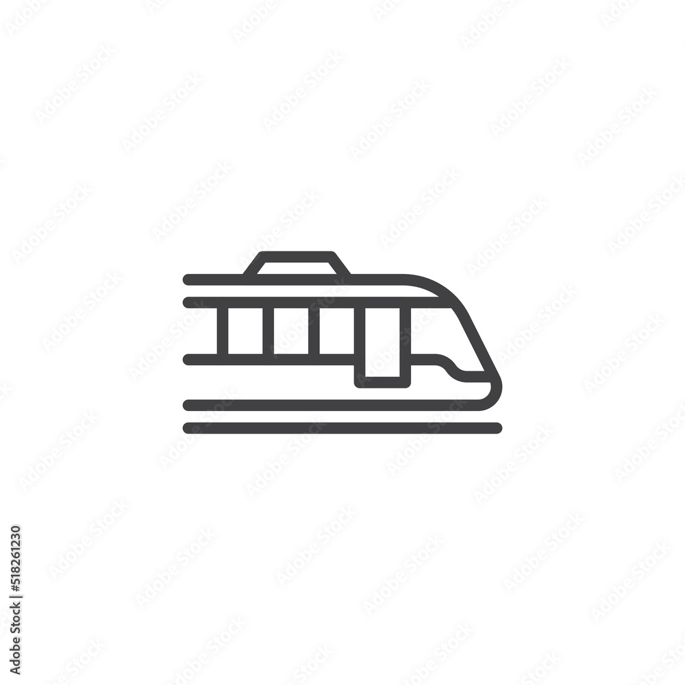 Tram vehicle line icon Tram vehicle line icon