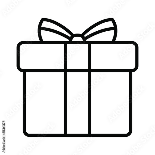 Present gift box icon. Vector isolated elements. Christmas gift icon illustration vector symbol. Surprise present linear design. Stock vector.