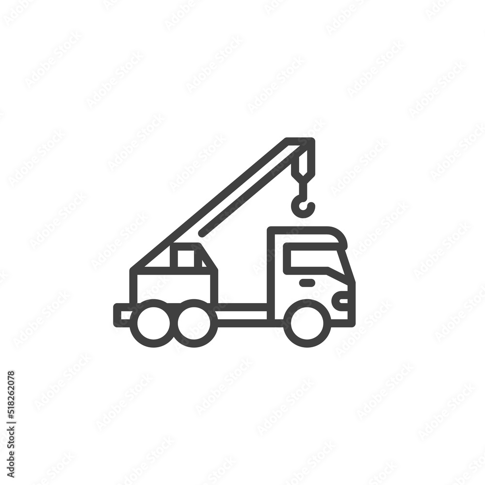 Crane truck line icon Crane truck line icon