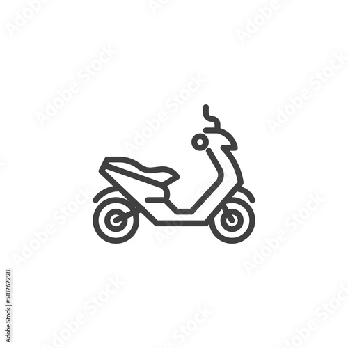 Moped scooter line icon