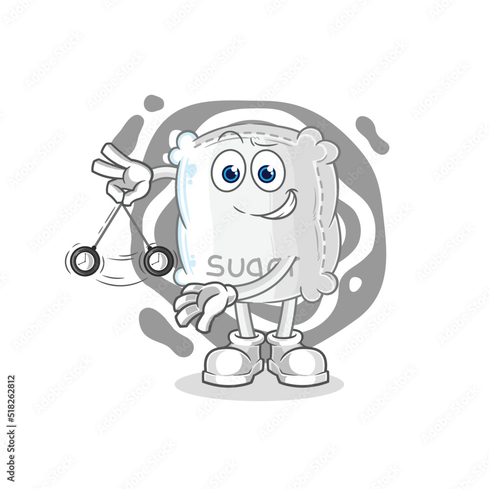 sugar sack hypnotizing cartoon. cartoon mascot vector sugar sack hypnotizing cartoon. cartoon mascot vector