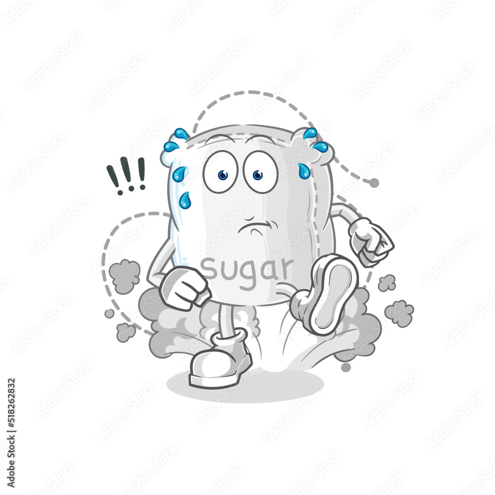 Fototapeta premium sugar sack running illustration. character vector