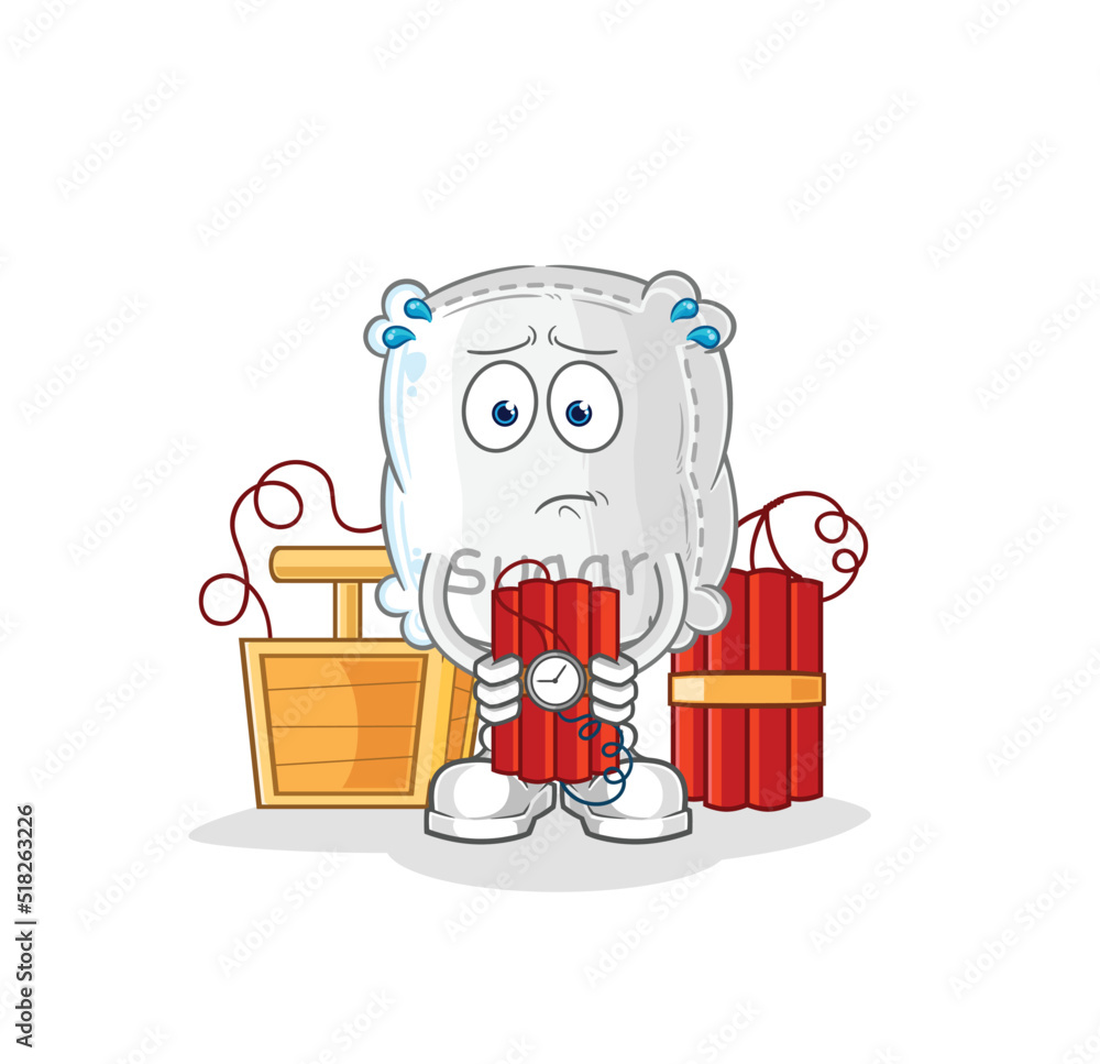 custom made wallpaper toronto digitalsugar sack holding dynamite character. cartoon mascot vector