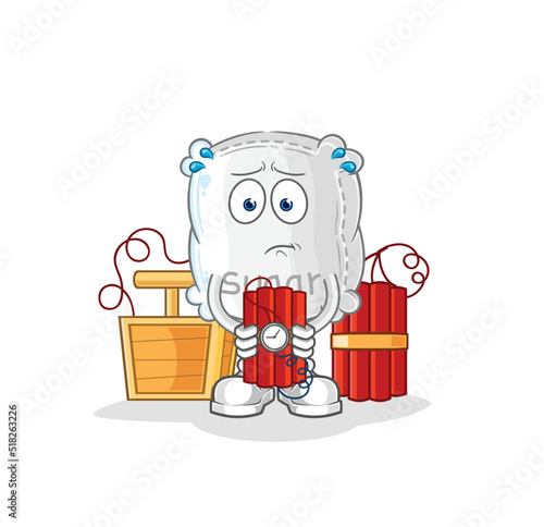 Wallpaper Mural sugar sack holding dynamite character. cartoon mascot vector Torontodigital.ca