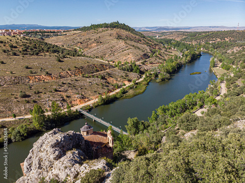 rio Duero y ermita de San Saturio, Soria, Comunidad Autónoma de Castilla, Spain, Europe photo