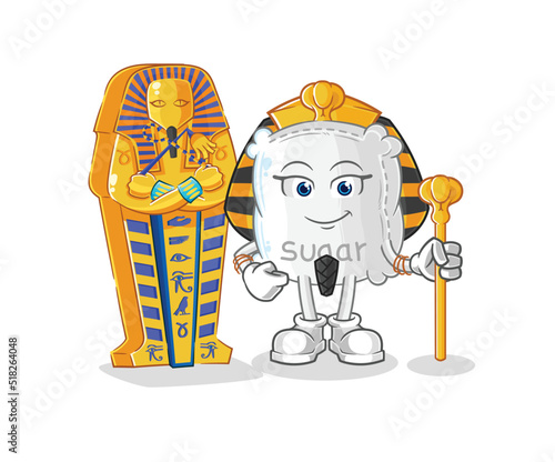 sugar sack ancient egypt cartoon. cartoon mascot vector