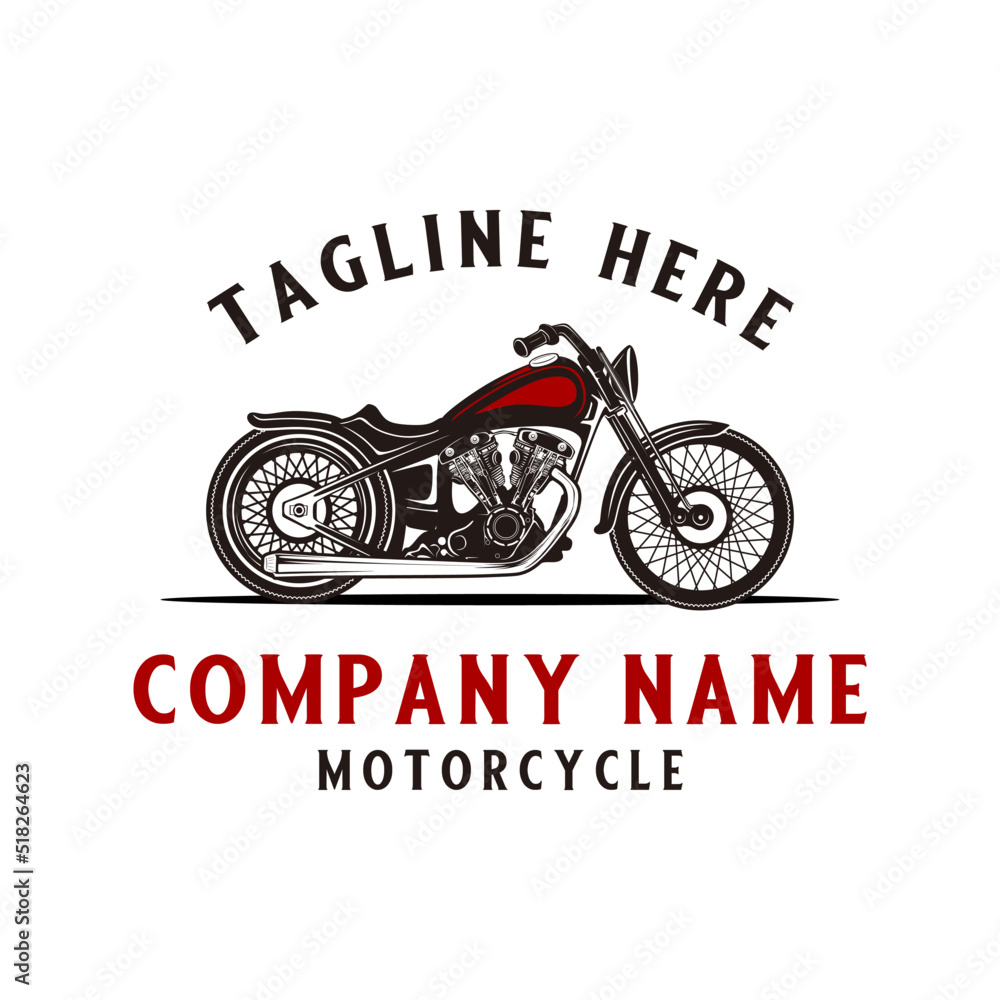 Motorcycle logo template. american moto bikes for classic motorcycle  workshops and community Stock Vector | Adobe Stock