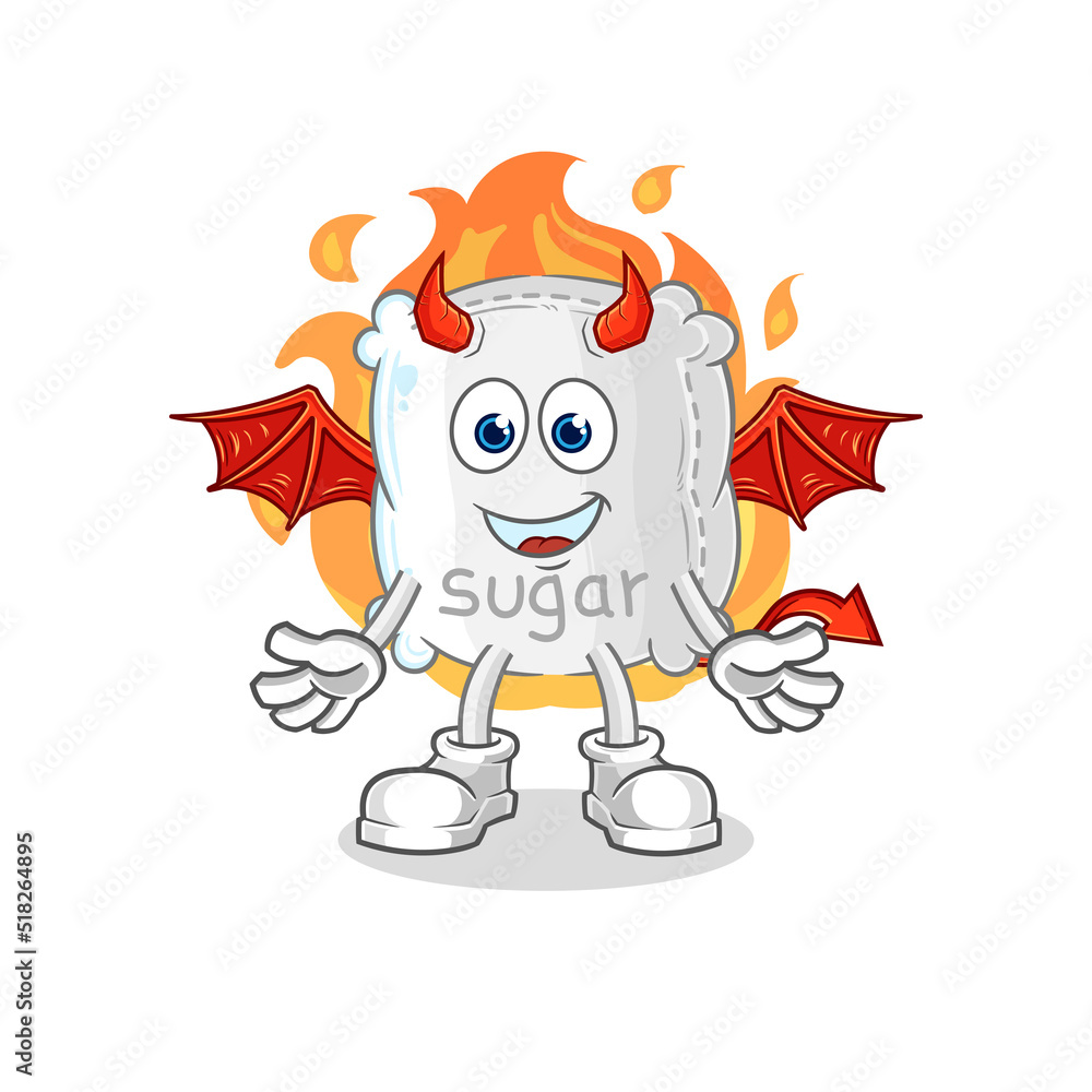 sugar sack demon with wings character. cartoon mascot vector sugar sack demon with wings character. cartoon mascot vector