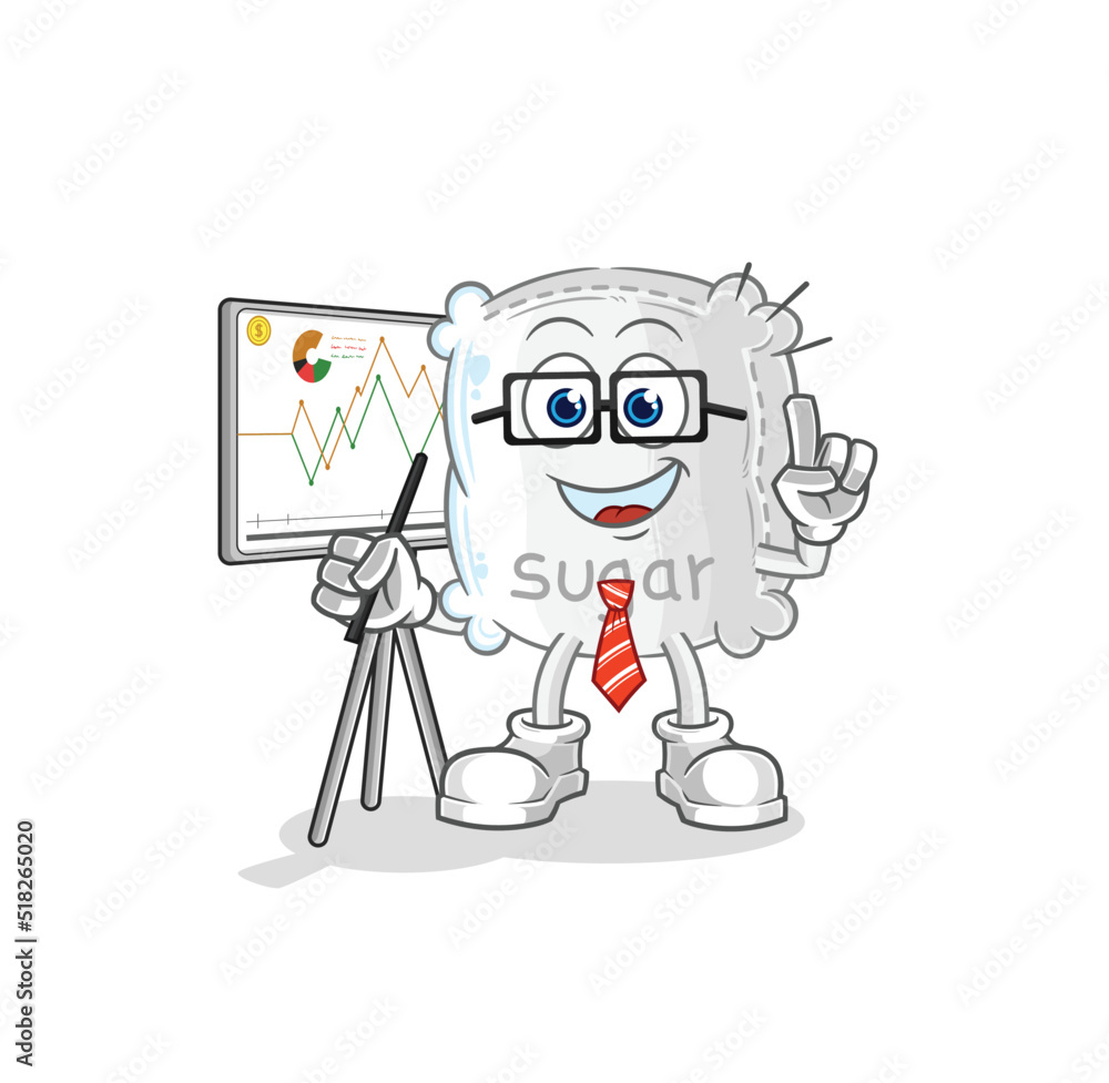 sugar sack marketing character. cartoon mascot vector