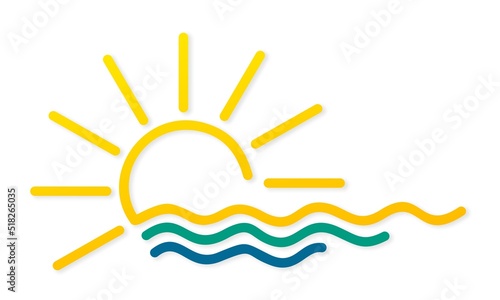 Sun and Blue Wave Symbol.