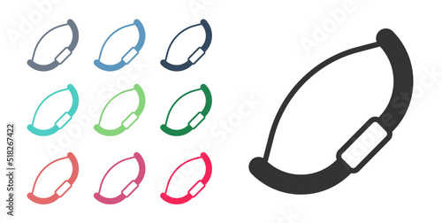 Black Medieval bow icon isolated on white background. Medieval weapon. Set icons colorful. Vector