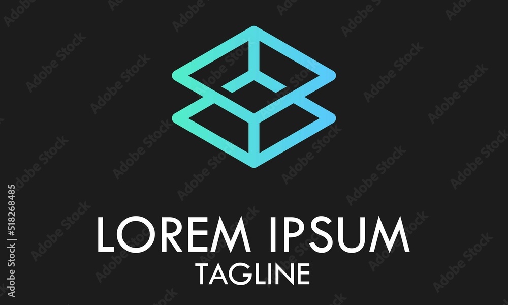 Abstract linear Art logo generate idea design template Abstract linear Art logo generate idea design template