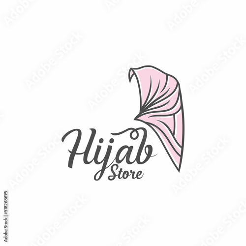 Hijab logo vector. hijab vector graphic design.
