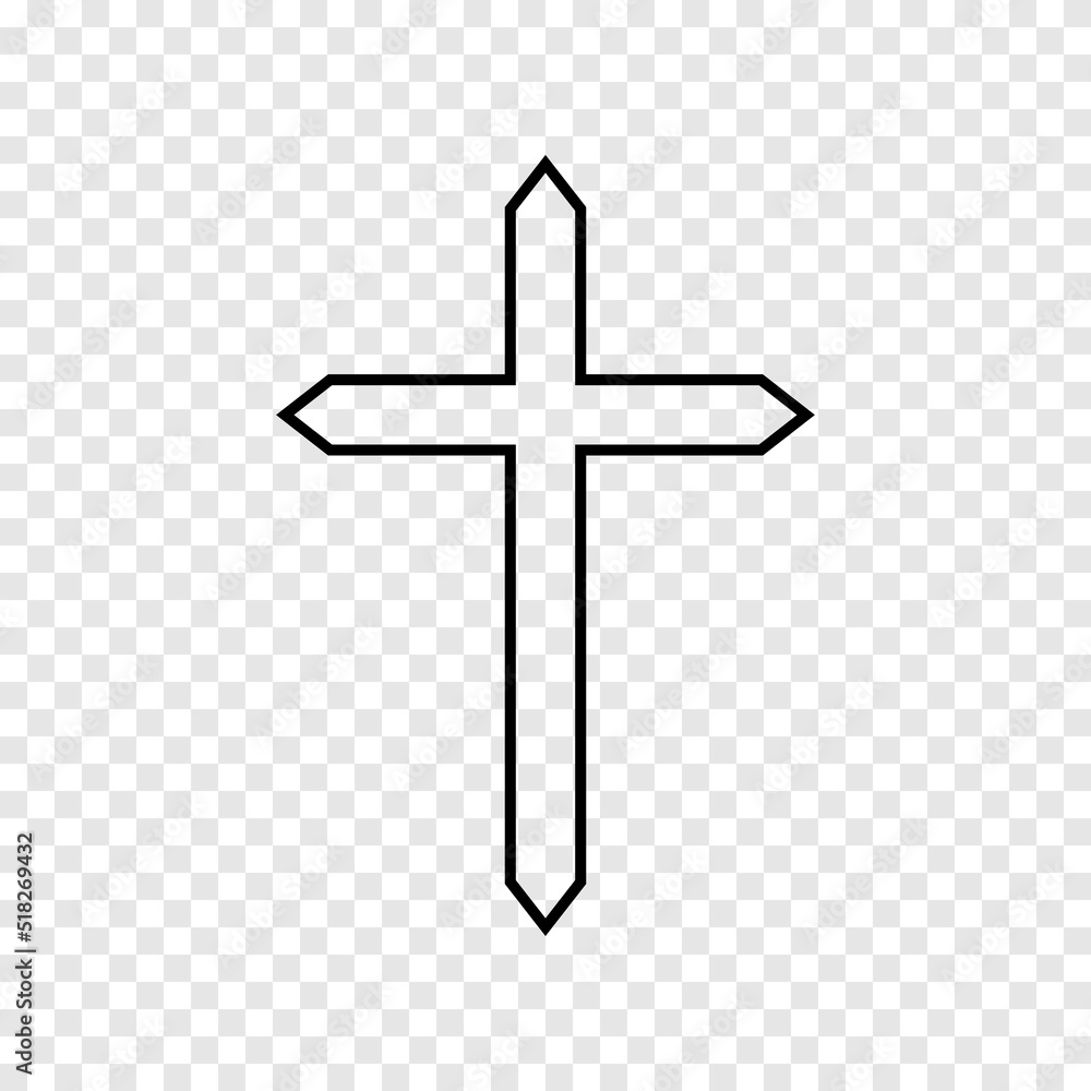 Christian cross icon simple design