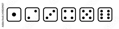 Game dice icon set simple design