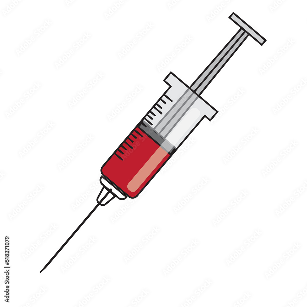 Fototapeta premium Medical syringe with liquid medicine inside