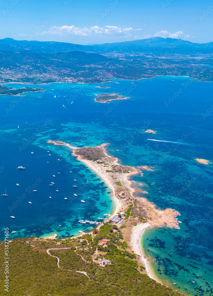 Isola di Tavolara in Sardegna (Italy) - The worderful mountain island in Sardinia region, with beach, blue sea, and incredible alpinistic trekking to the summit named Punta Cannone.