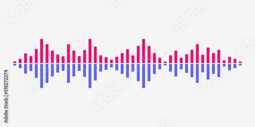 Modern sound wave equalizer. Vector illustration on dark background - EPS 10