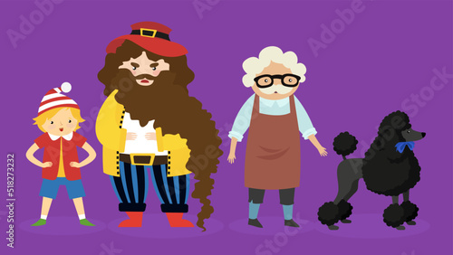 Characters from the fairy tale Pinocchio