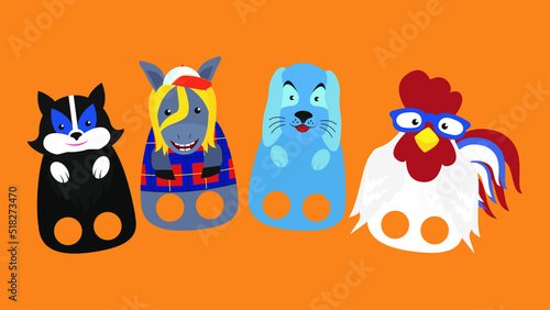 Animals from the fairy tale Bremen town musicians