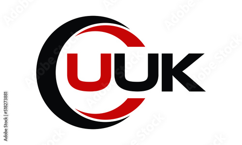 UUK swoosh three letter logo design vector template | monogram logo | abstract logo | wordmark logo | letter mark logo | business logo | brand logo | flat logo | minimalist logo | text | word | symbol