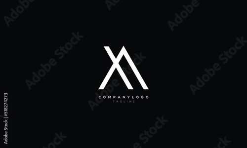 AX XA Abstract initial monogram letter alphabet logo design