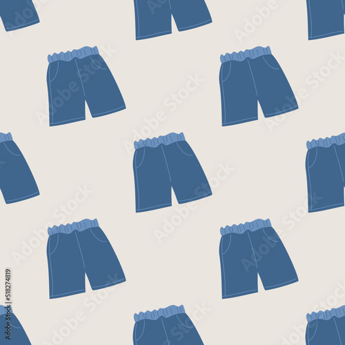 Seamless vector shorts pattern. Stylish summer fashion garment background for fabric, textile, cover etc. © Fidan.Stock