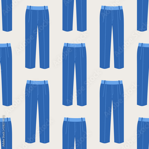 Seamless vector pants pattern. Stylish trousers fashion garment background for fabric  textile  cover etc.