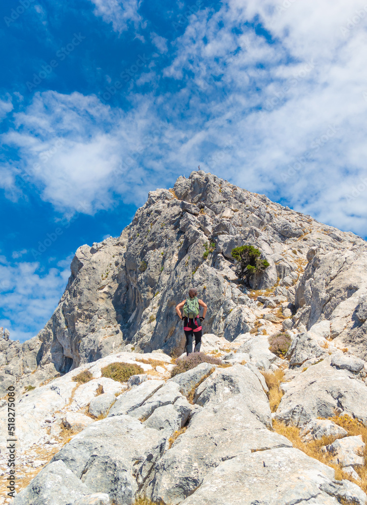 Isola di Tavolara in Sardegna (Italy) - The worderful mountain island in Sardinia region, with beach, blue sea, and incredible alpinistic trekking to the summit named Punta Cannone.