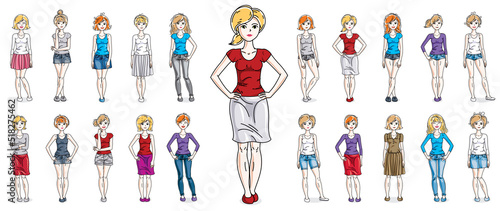 Women in casual wear vector...