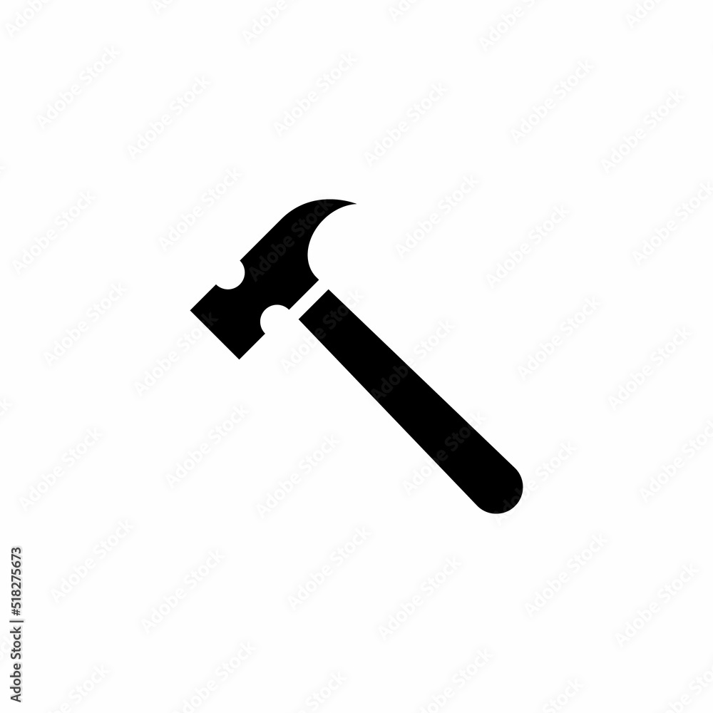 Hammer icon vector in clipart style Hammer icon vector in clipart style