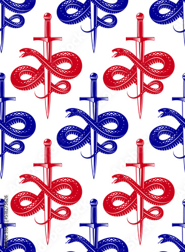 Repeat snakes seamless vect...