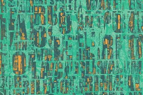 Collage of torn street posters. Abstract halftone lettering background. vector illustration