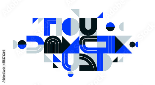 Dynamic messy abstract vector design composition, blue minimal lined modern art, stylish geometry elements, isolated over white.