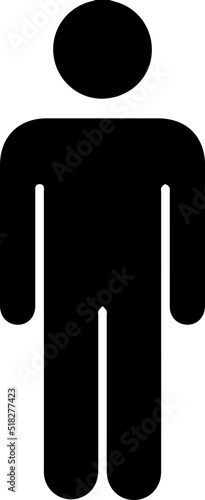 standing straight man silhouette vector icon