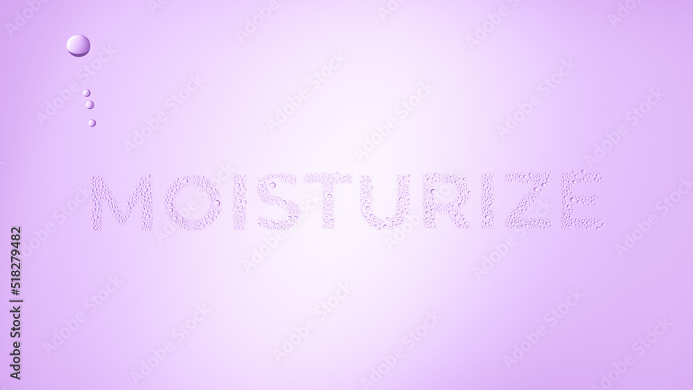 Word moisturize printed on the wet glass on violet background | moisturizing concept Word moisturize printed on the wet glass on violet background | moisturizing concept