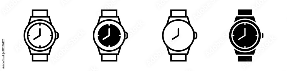 Clock icon vector set. Time illustration sign collection. Watch symbol or logo. Clock icon vector set. Time illustration sign collection. Watch symbol or logo.
