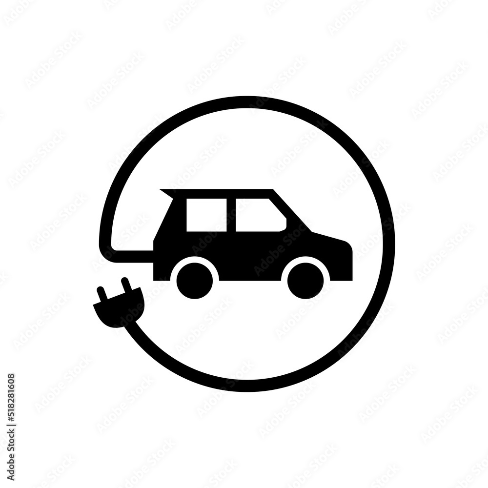 EV charging stations icon flat design EV charging stations icon flat design