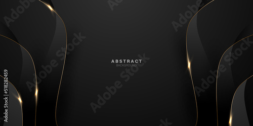 vector abstract luxury black background with golden elements modern creative concept