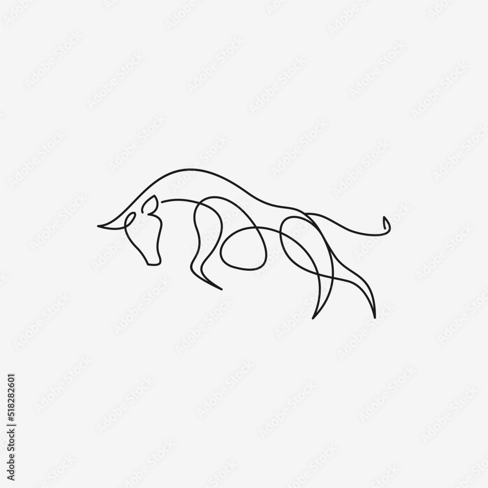 Obraz premium bull vector design line art illustration