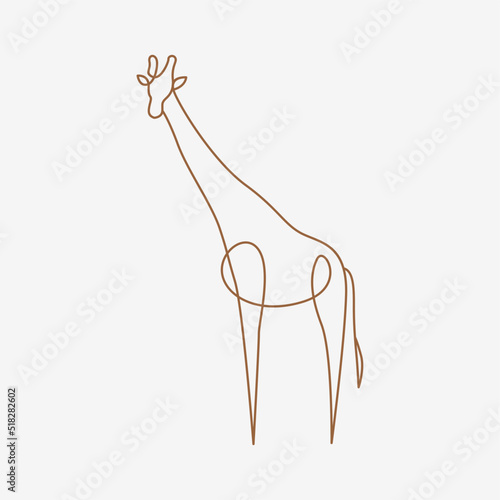 giraffe vector design line art illustration