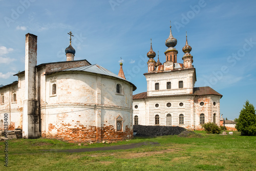 View of the Yuryev Kremlin (Archangel Michael Yurievsky Monastery), the city of Yuryev-Polsky, one of the oldest cities in the Moscow region. Vladimir region, Russia