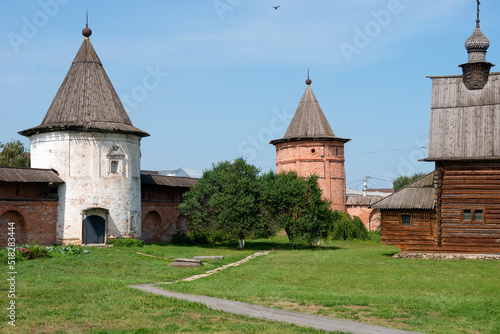 View of the Yuryev Kremlin (Archangel Michael Yurievsky Monastery), the city of Yuryev-Polsky, one of the oldest cities in the Moscow region. Vladimir region, Russia