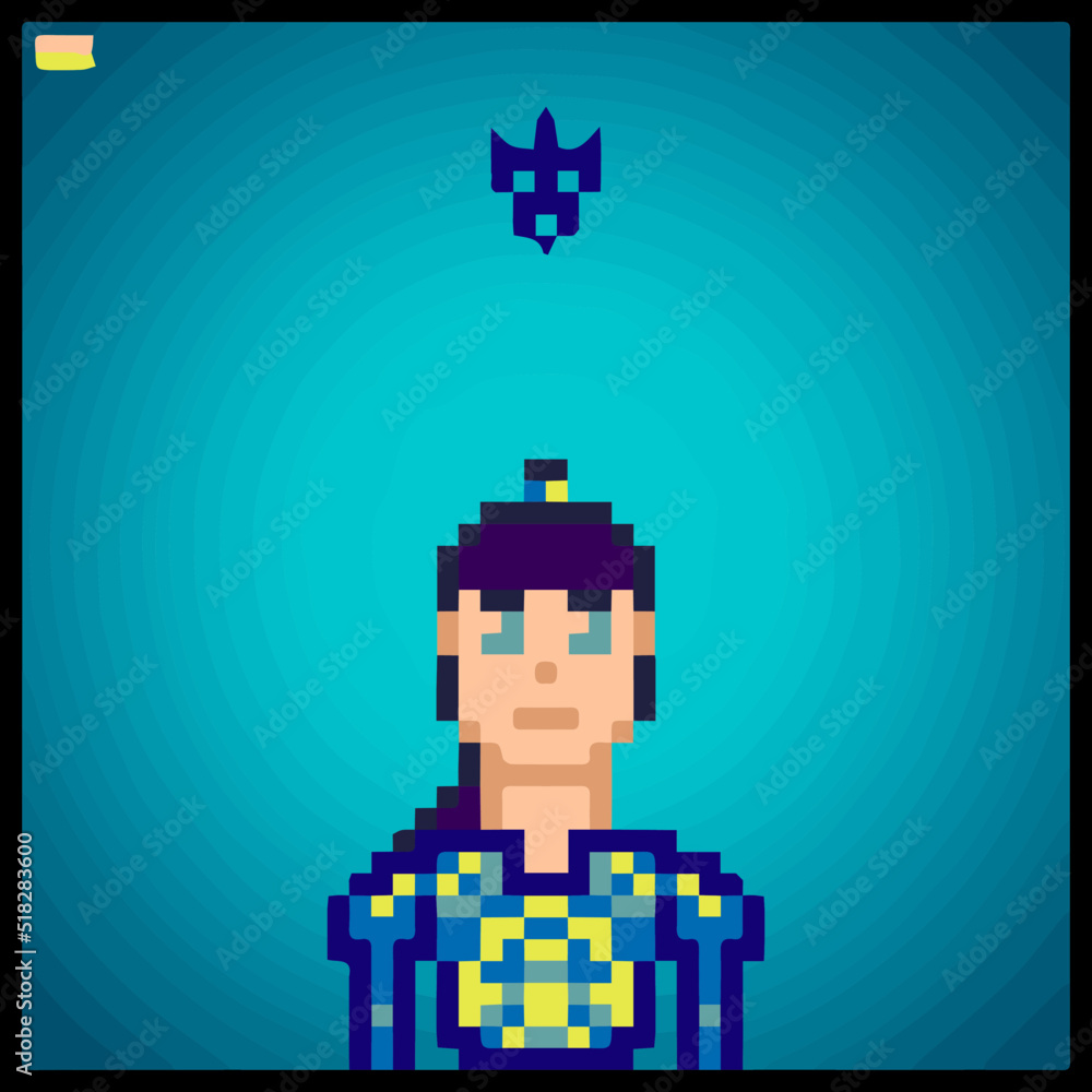 Fototapeta premium cartoon character in pixel vector art using a color filled background