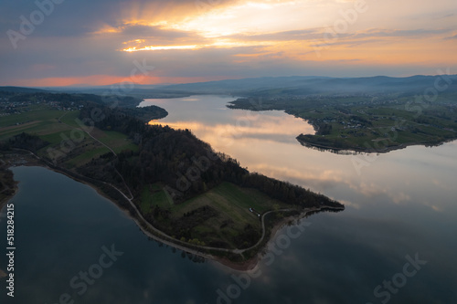Wallpaper Mural Aerial landscape of Lake Czorsztyn in Poland. Torontodigital.ca