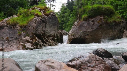 View of the Kander river in Switzerland
