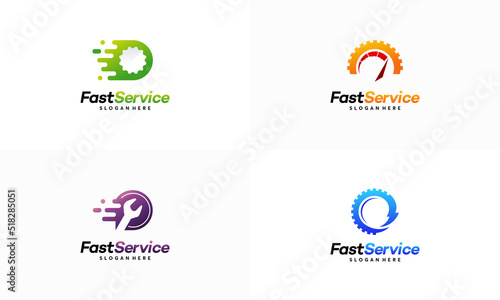 Fast Service logo designs, Repair logo template vector