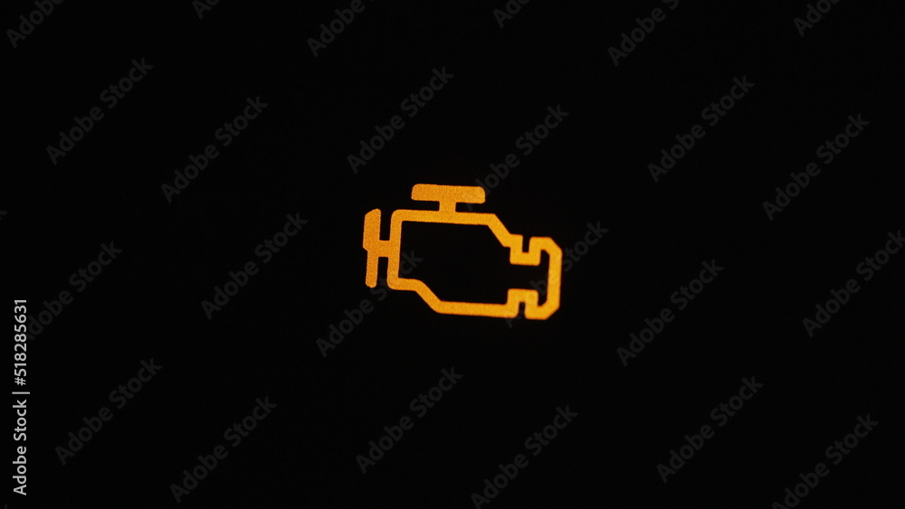 Check engine light on, car trouble, engine failure, visit to repair