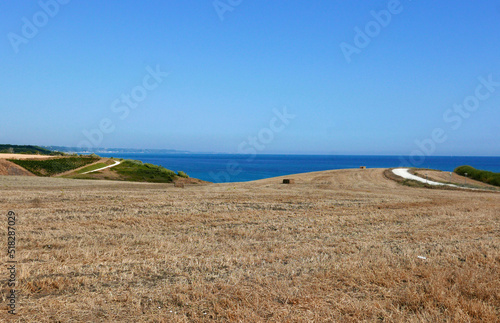 bellissimo panorama della riserva naturale di punta aderci in abbruzzo in estate photo