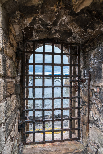 Blackness Castle Scotland iron gate view